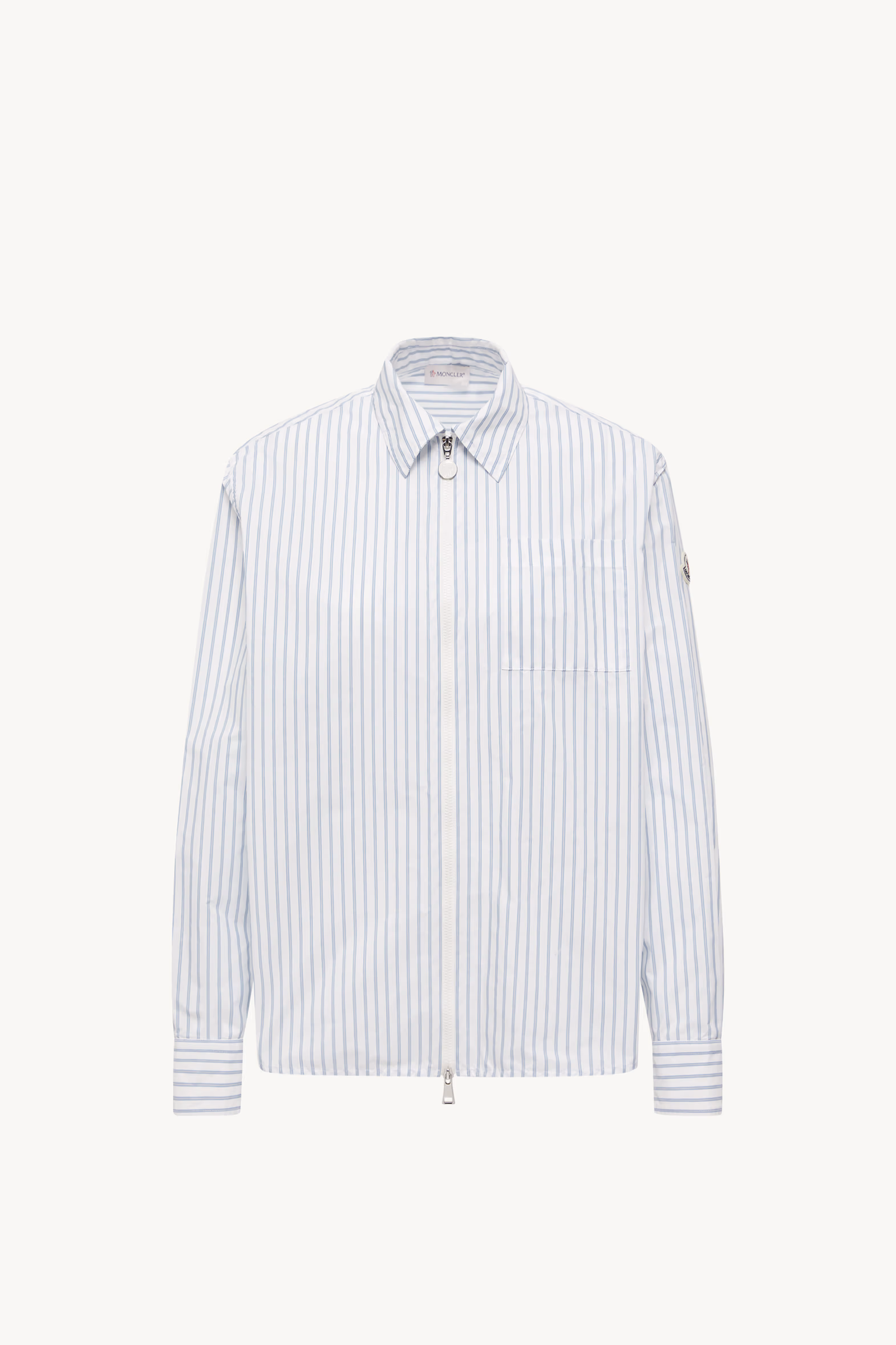 Striped Long Sleeve Shirt Women White & Light Blue Moncler 2